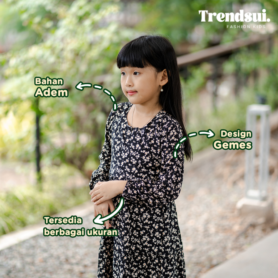 Gamis Anak Perempuan Bahan Rayon Motif Cewek Umur 5-11 Tahun- Gamis Najwa