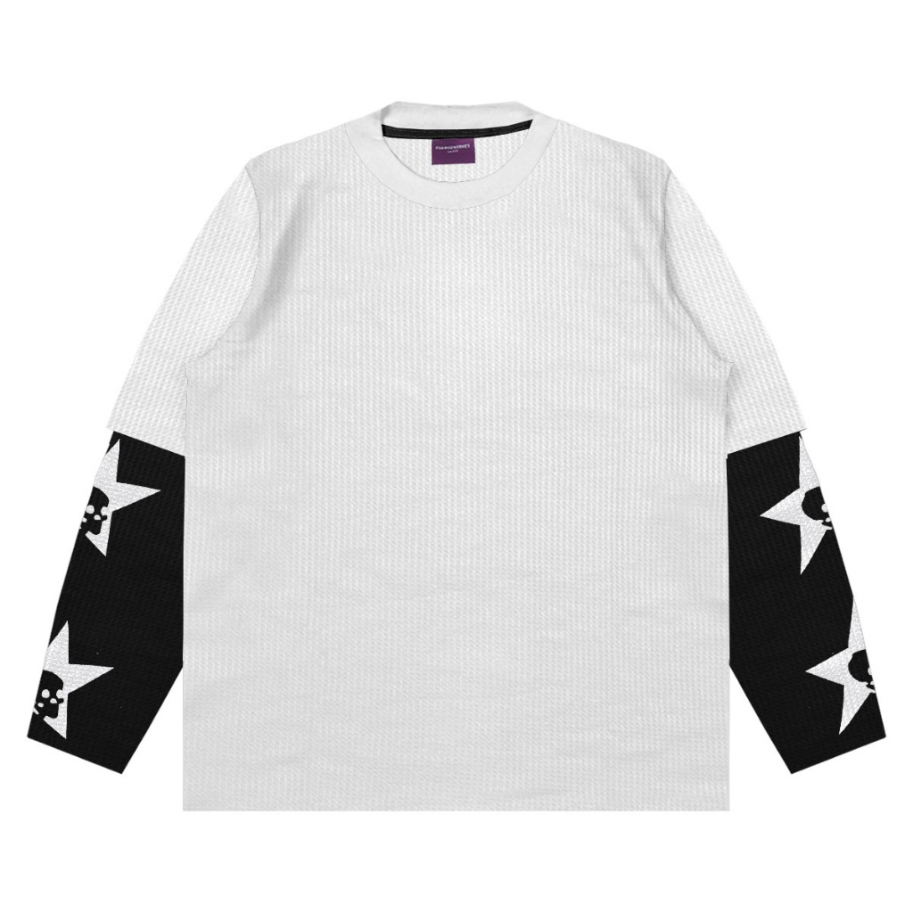 Long Sleeve Double Layer Waffle Fillingstreet - Stroy White