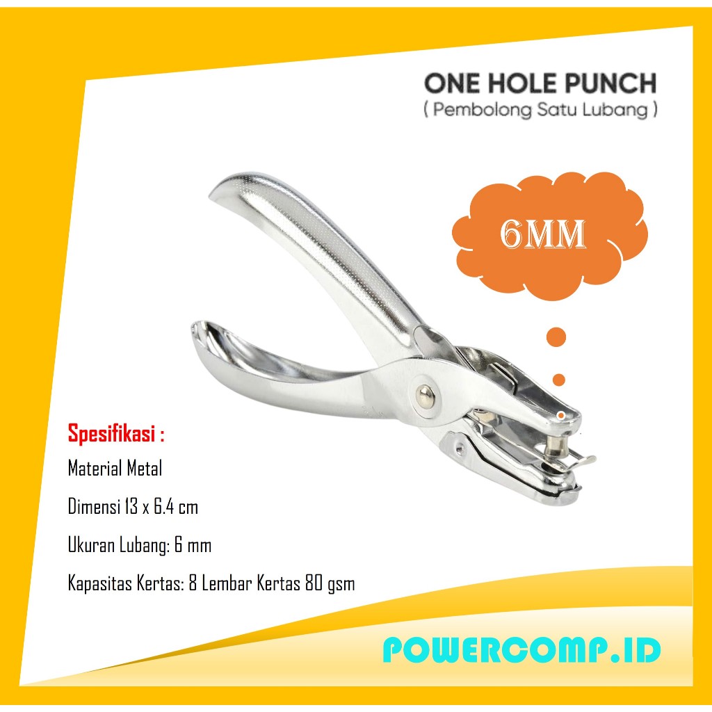 

Feiyide Pelubang Kertas 1 Lubang Kapasitas 5 Lembar Swingline 1 Hole Punch 5 Sheet Capacity Hole Puncher Single Hole Paper Punch 6mm – 3011