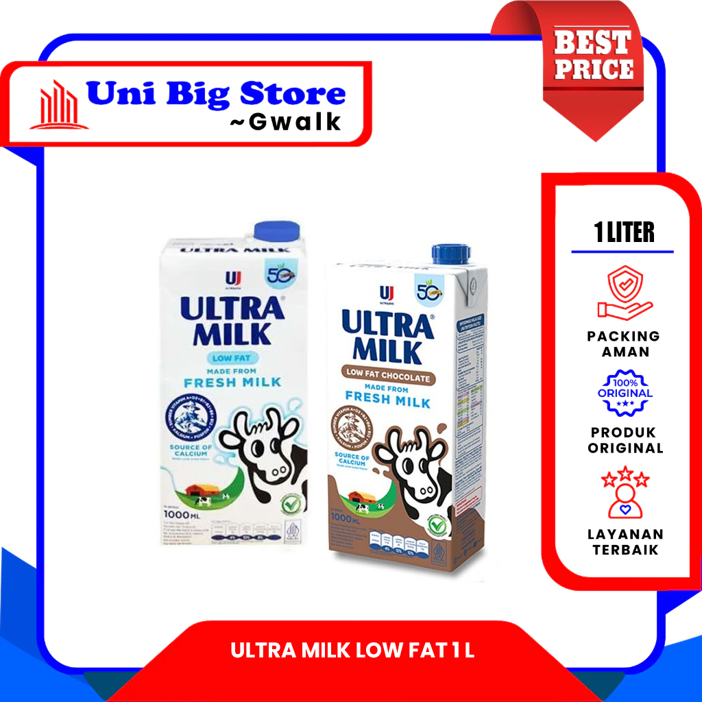 

SUSU ULTRA MILK LOW FAT PLAIN - COKELAT - 1 Liter