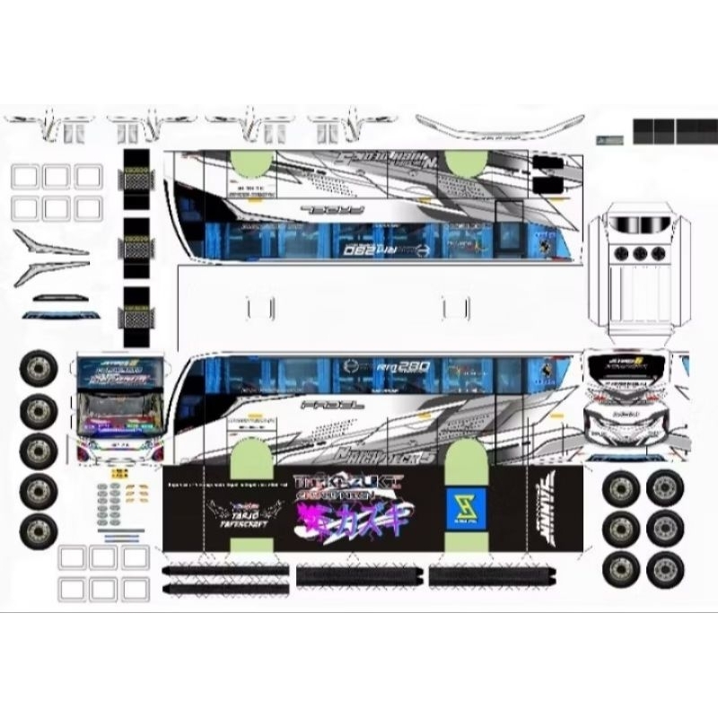 Lembaran Papercraft Bus Fadel Grand Pegasus Jb 5 Skala 50
