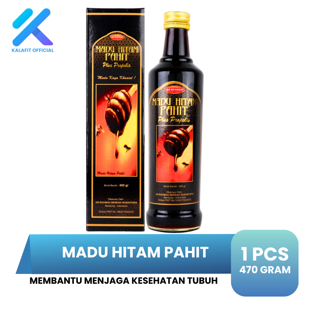 

Madu Hitam Pahit Ar Rohmah Plus Propolis 470 gr