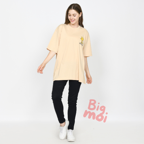 Bigmoi Kaos Wanita Oversize Katun Ukuran XXL 3XL 4XL Motif Sablon
