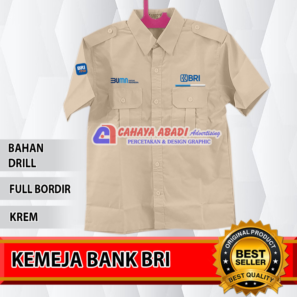 Kemeja BUMN Bank BRI BRIMO Krem Seragam BUMN Bank BRI BRIMO Krem Baju BUMN Bank BRI Krem