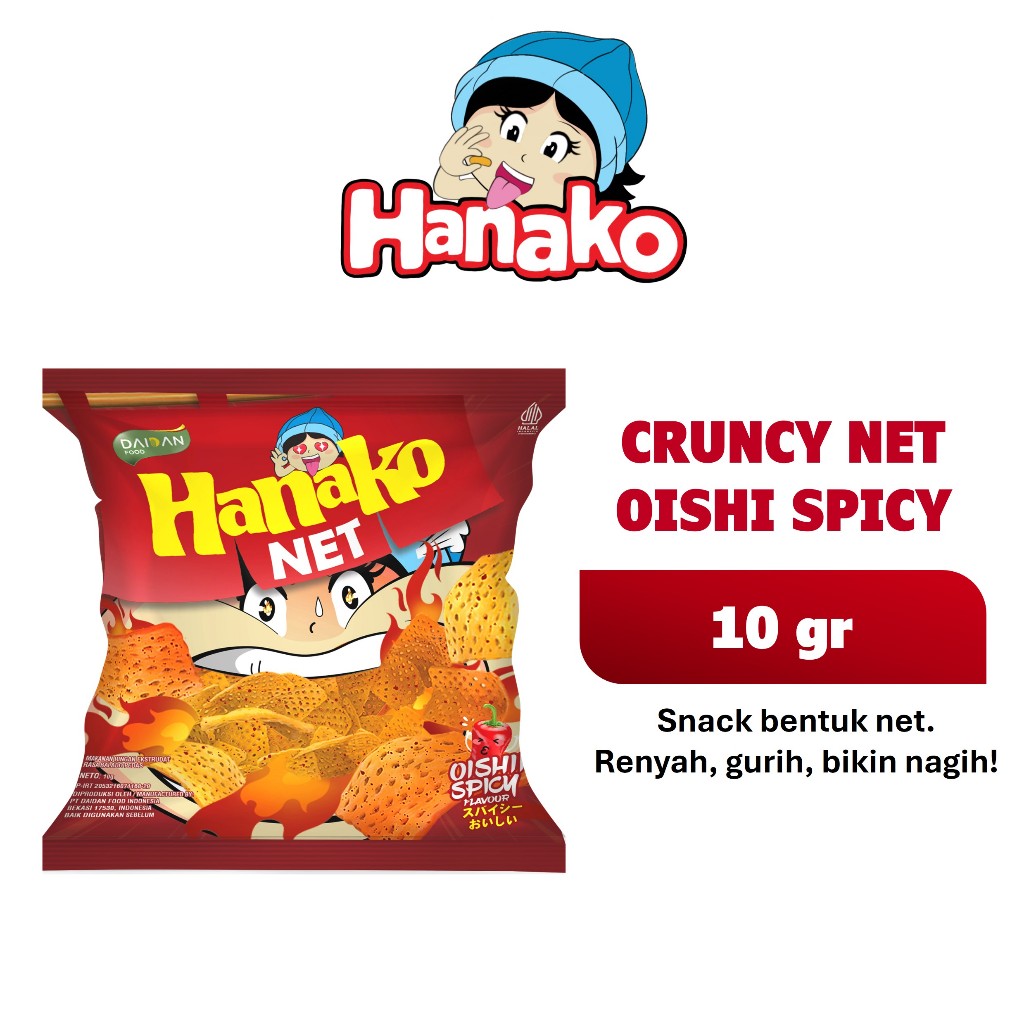 

Hanako Snack Net Oishi Spicy 10 gr