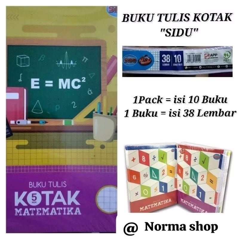 

BUKU TULIS KOTAK " SIDU " ( 1PACK = ISI 10 BUKU )