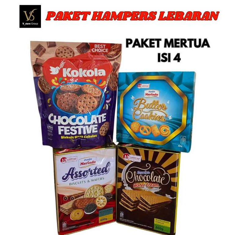 

PAKET MERTUA 4IN1 ASSORTED WAFER KALENG BUTTER COOKIES KOKOLA RANDOM VARIAN RASA/PAKET LENGKAP SEMUA COOKIES