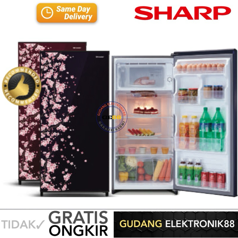 Kulkas SHARP 1 Pintu SJ-N192D-VB/VR 184L SJ-N182D-VB/VR 166L  SJ-N162D-VB/VR 133L Kulkas Murah Promo