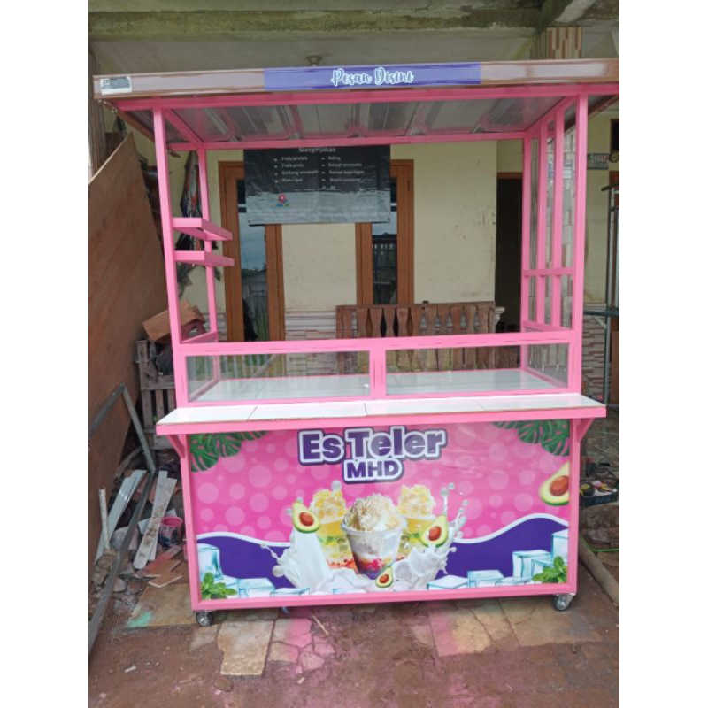 gerobak jualan, booth kontainer grobak ukuran 150x60x195, FREE ONGKIR, JADETA DAN BEKASI KOTA