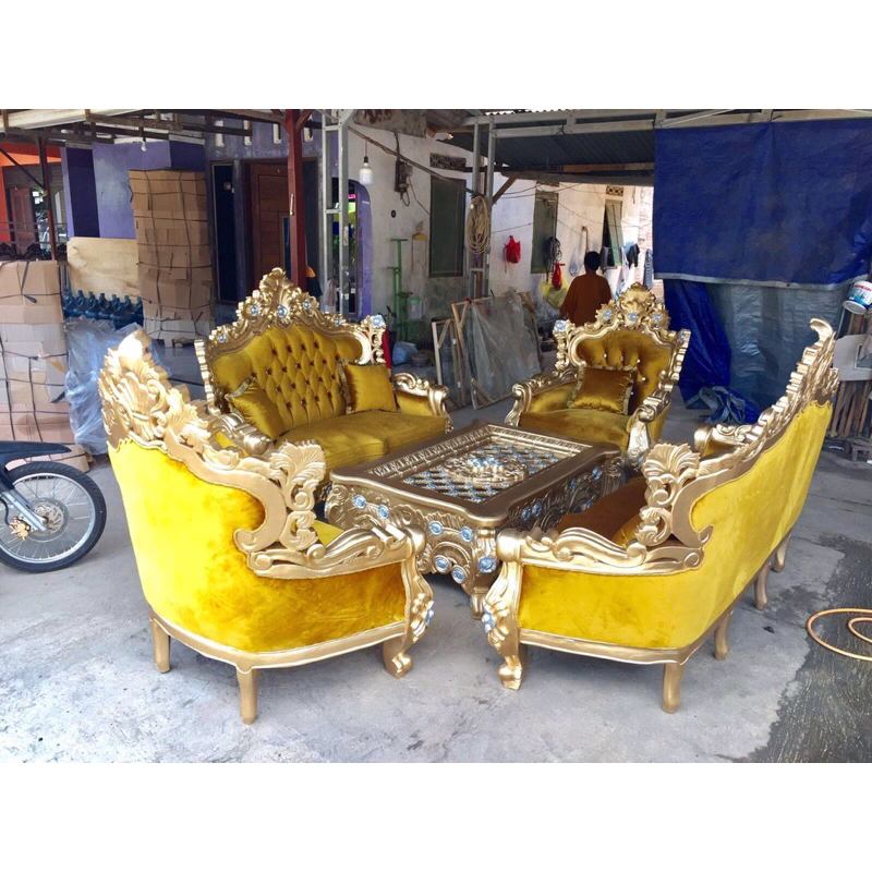 kursi tamu/sofa rumah/furniture/furniture rumah/sofa mewah/kursi sultan/sofa ukir