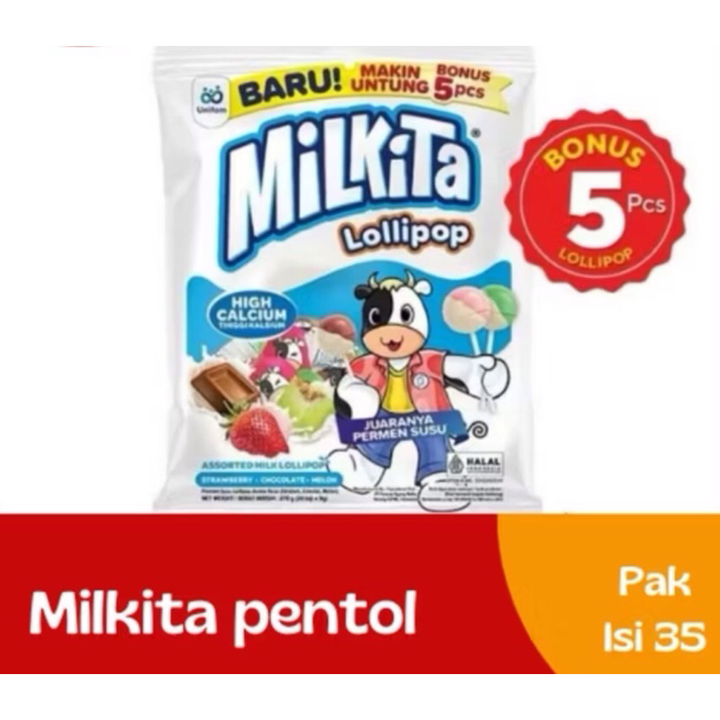 

Permen milkita lolipop/Pak