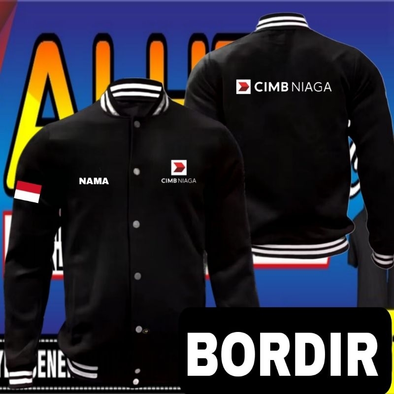 Jaket bordir CIMB niaga jaket CIMB niaga jaket baseball CIMB niaga jaket varsity CIMB niaga Jaket ke