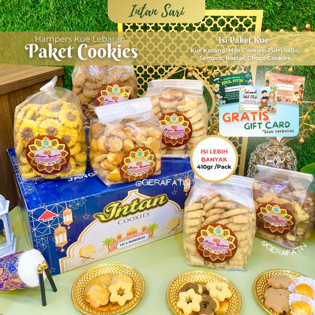 

INTAN SARI PAKET BUTTER COOKIES KUE KERING LEBARAN 2025 / HAMPERS HARI RAYA LEBARAN