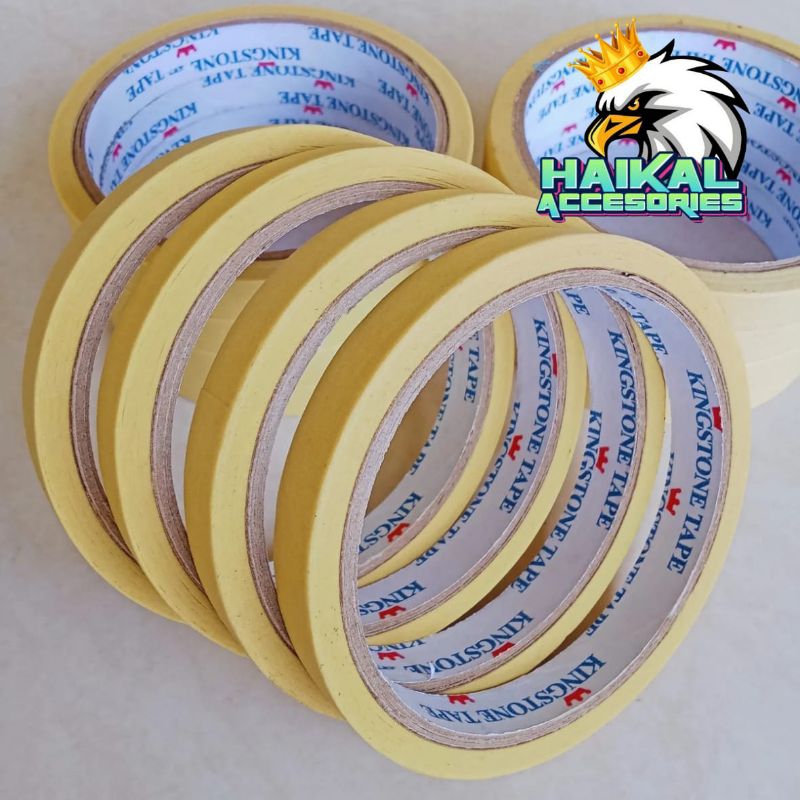 

Solasi Kertas Isolasi Kertas Masking Tape Kingstone Ukuran 12mm x 15 yard