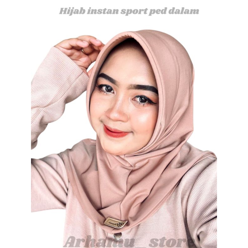 Hijab sport volly/gym/senam/basket polos BAHAN JERSEY PREMIUM kerudung olahraga