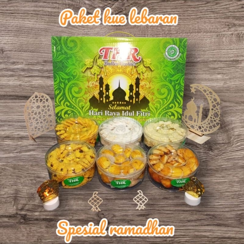 

Hampers kue kering lebaran THR isi 6 toples paket lebaran