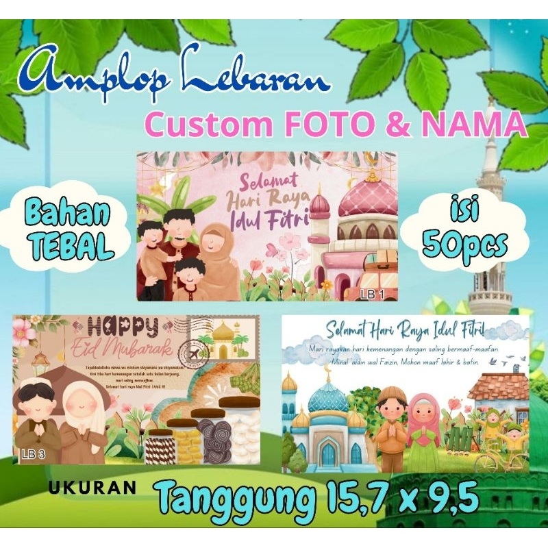 

Amplop Lebaran FOTO size 15x9- Berperekat-Amplop Lebaran Custom