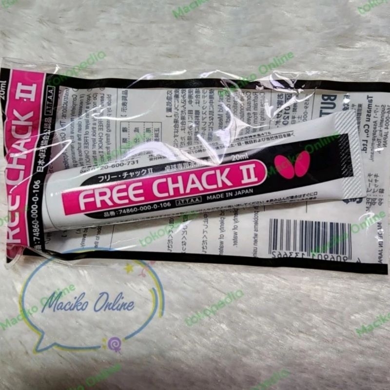 Lem WBG Butterfly Free Chack 20ml Lem Karet Bet Pingpong