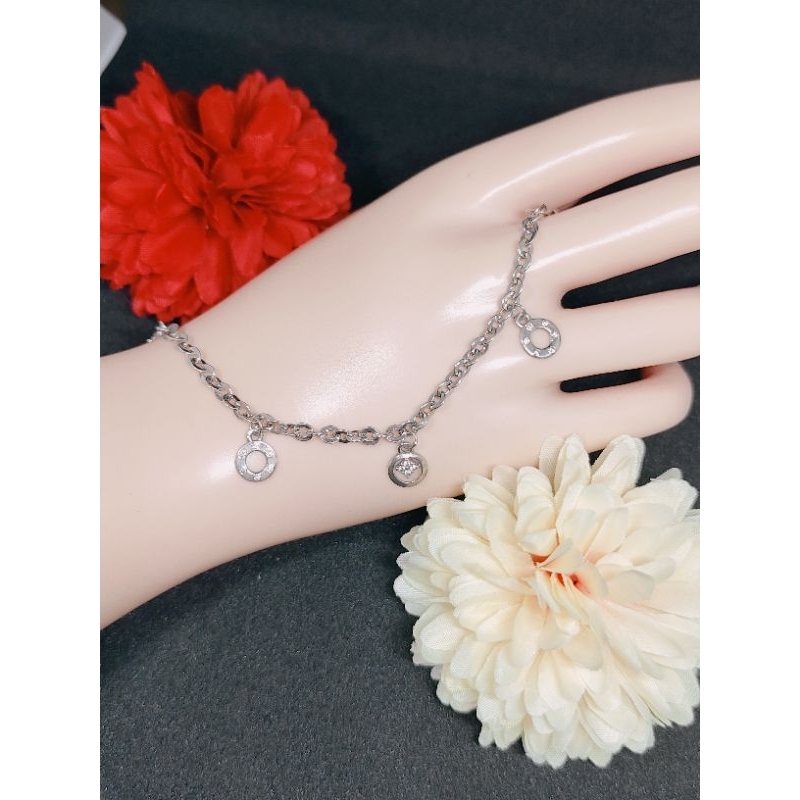 gelang tangan variasi cartier perak s925 lapis emas putih