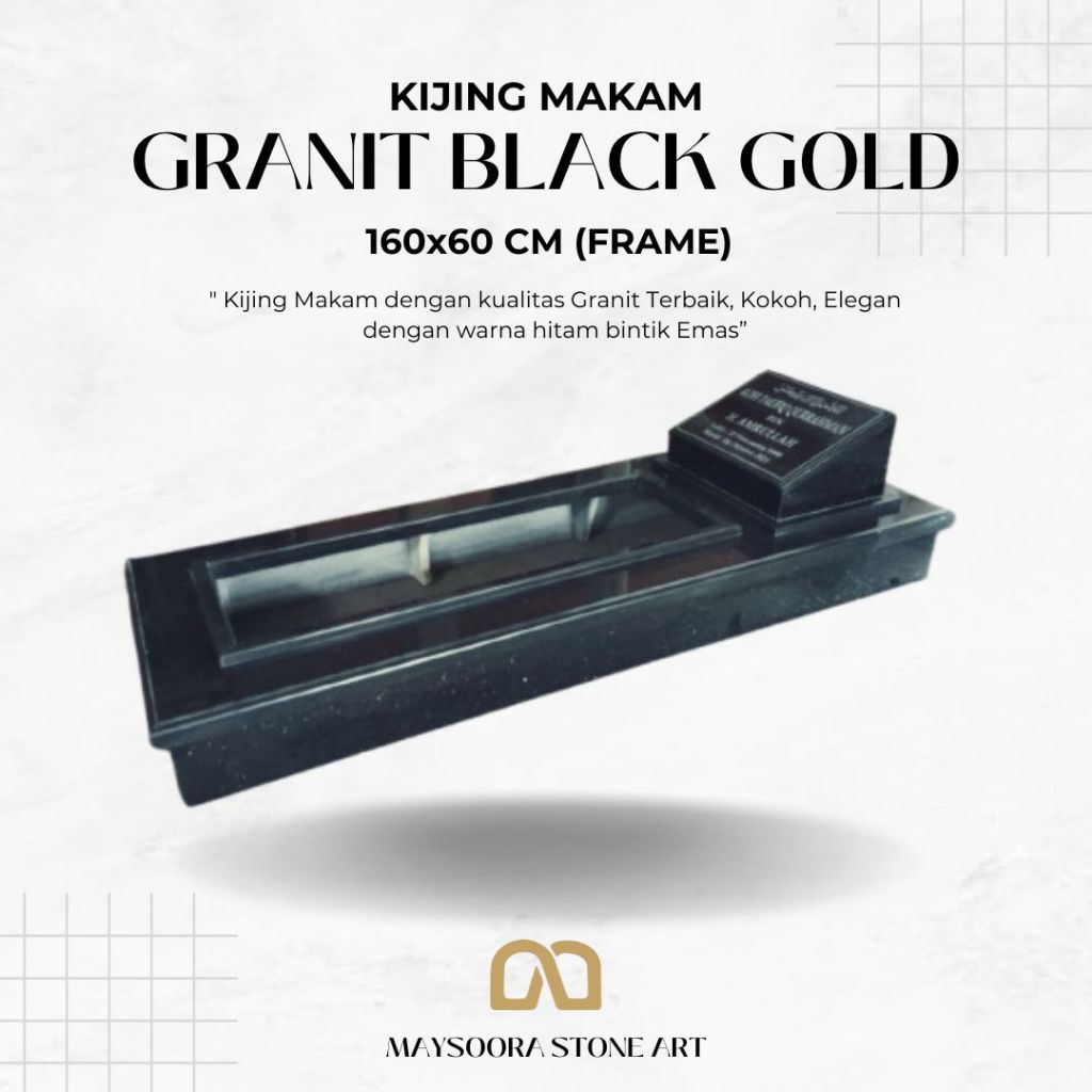 KIJING MAKAM GRANIT BLACK GOLD FRAME (NON COD)