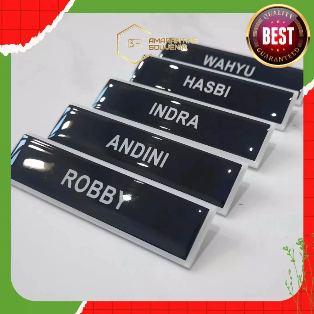 

Name Tag / Name Tag Akrilik Premium / Nama Dada / Nama Dada Kuningan Stainless Akrilik / Nama Dada Guru PNS BANK KAI POLISI