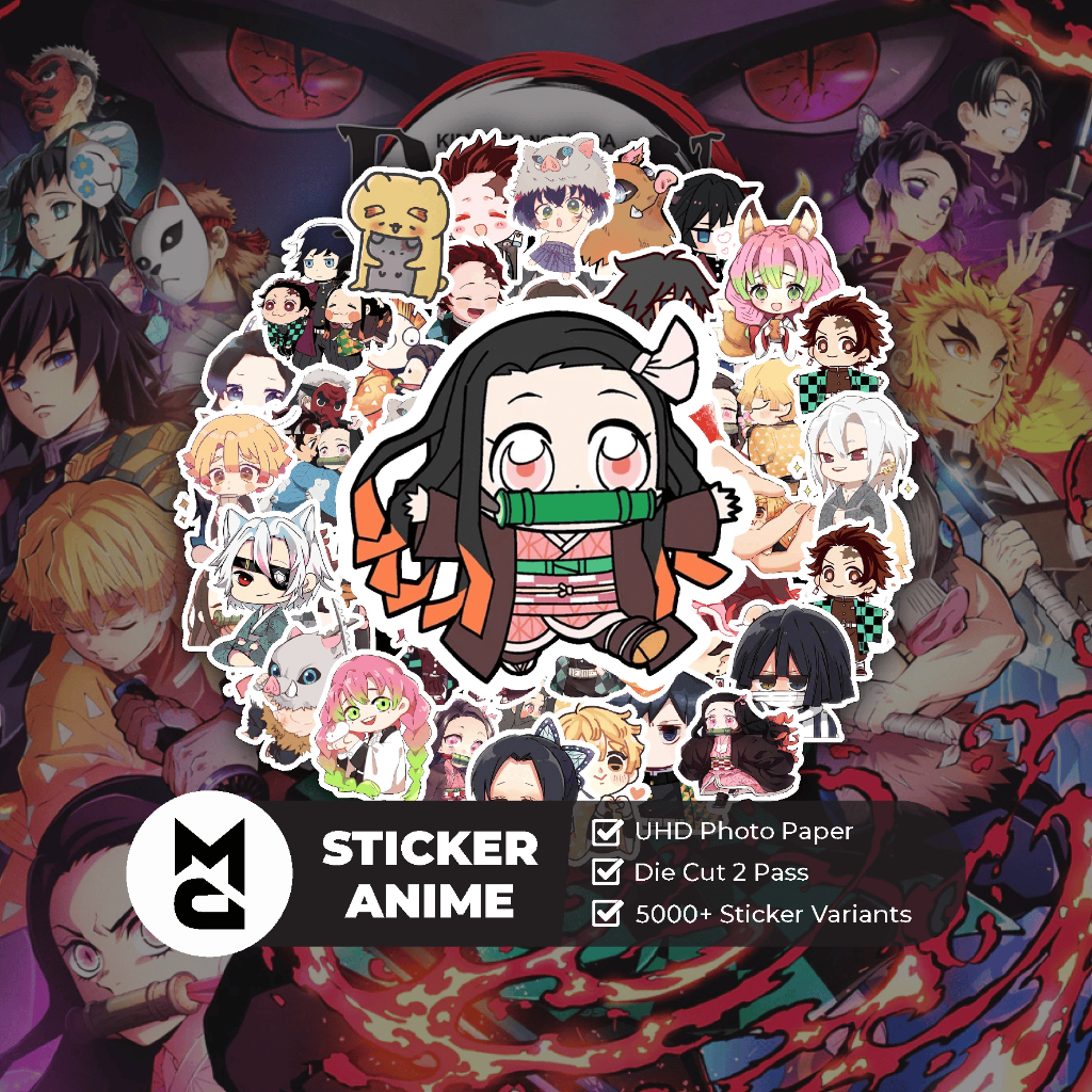 

Sticker Anime Demon Slayer Chibi #1 Sticker Aesthetic Lucu Sticker Helm Laptop Motor Hp