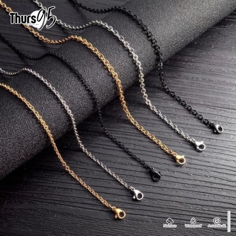 KALUNG TITANIUM RANTAI NURI PRIA WANITA SIMPEL ELEGAN