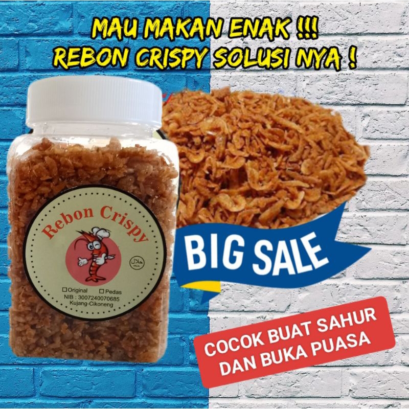 

Ikan Asin Rebon Crispy COCOK BUAT SAHUR DAN BUKA PUASA Gurih Pedas Pedas manis 150g