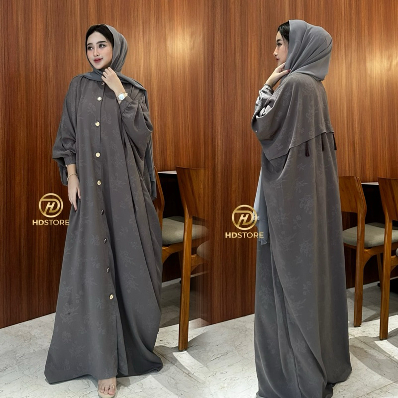New Abaya Kaftan Hagia Gamis Raya Series Gamis Abaya Mewah Kaftan Jumbo Abaya Turkey Jet Black Gamis