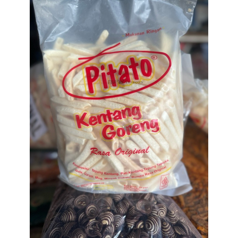 

Pitato kentang goreng 250 gram Potato rasa jagung bakar, original, balado enak renyah gurih free kardus packing