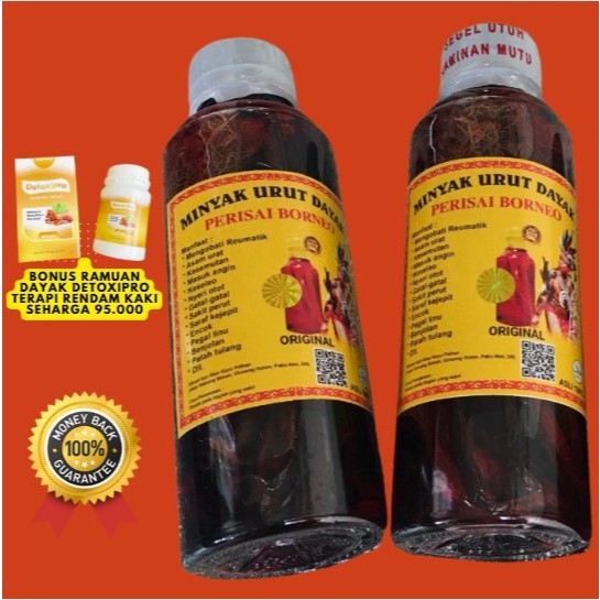 (Paket Manjur) Minyak Dayak 2 Pcs Minyak Urut Dayak Free Herbal Dayak Detoxipro Original 100% Uang K