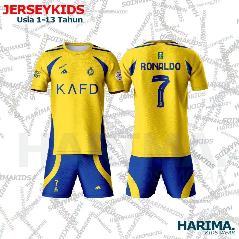 Buttercupple Baju Jersey Bola Anak Al Nasr Ronaldo