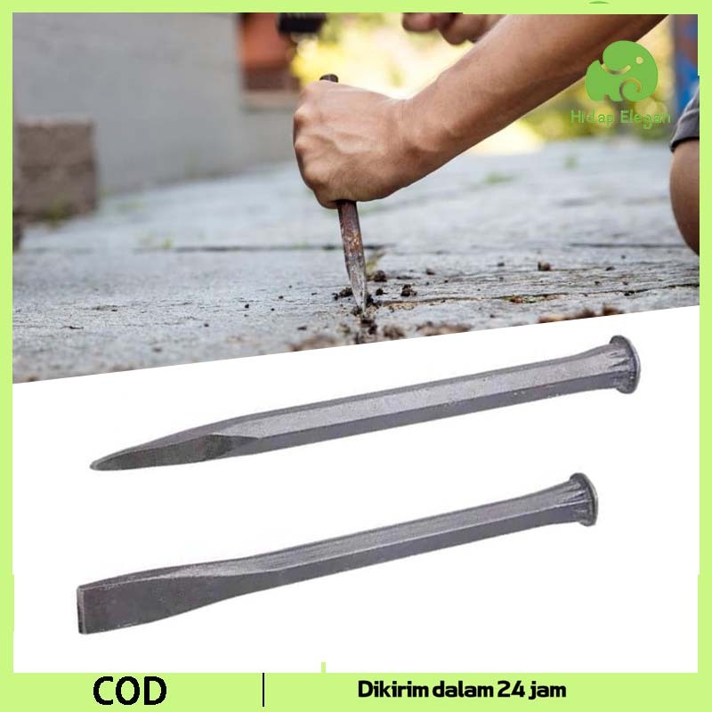 [COD] Pahat Beton Panjang Pahat Besi Pahat Baja 350mm Alat Pengeboran Batu Pahat Beton Gepeng Alat M
