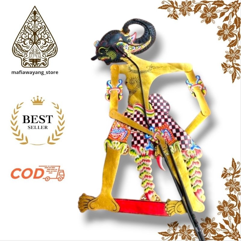 Wayang Kulit Asli Bima/Werkudoro Alusan Ukuran Standar Dalang