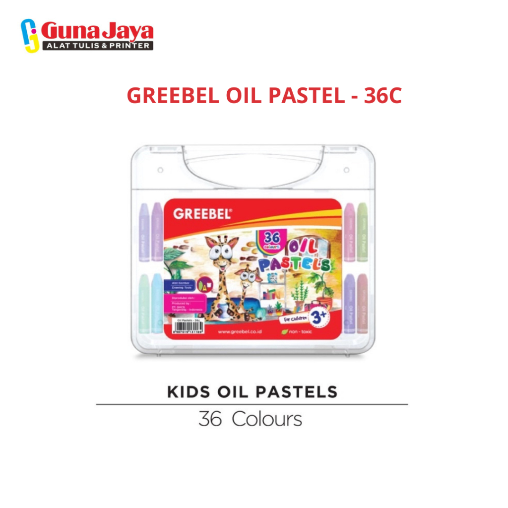 

GREEBEL Crayon KIDS OIL PASTEL (36 Warna) untuk Anak non toxic