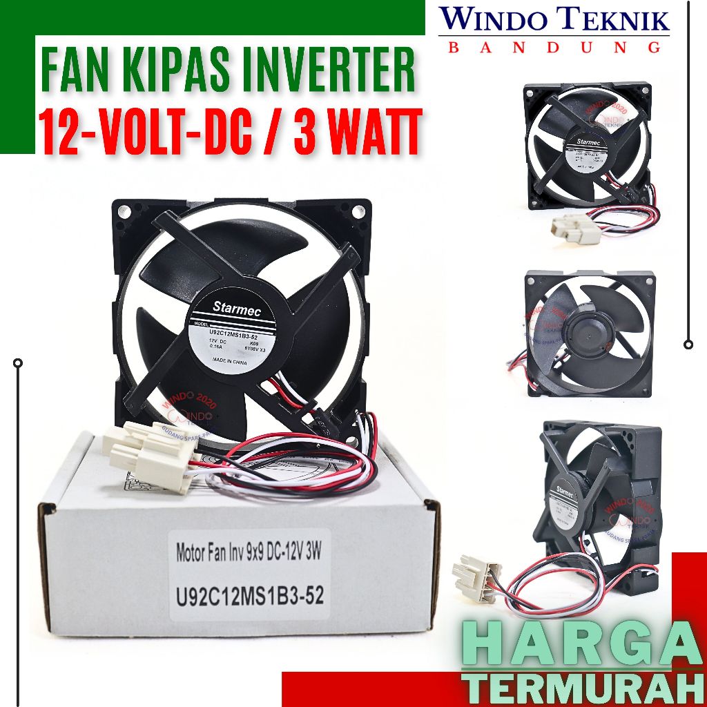 FAN KOTAK SANYO INVENTER DC 12V 9X9 NIDEC | MOTOR FAN KULKAS DC 12V | DINAMO FAN KULKAS  12 VOLT