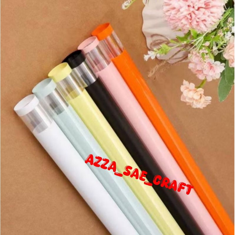 

FREE PACKING Kertas Buket Transparan Waterproff Cellophane Ombre List Warna Kertas Buket List Warna