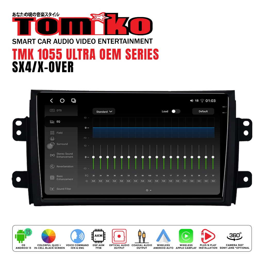 Tomiko headunit android tmk 1055 ultra oem for SX4/X-Over