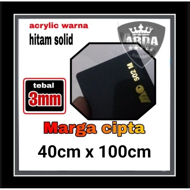

akrilik 3mm hitam solid 40 x 100 akrilik lembaran marga cipta hitam glossy acrylic black ready stok