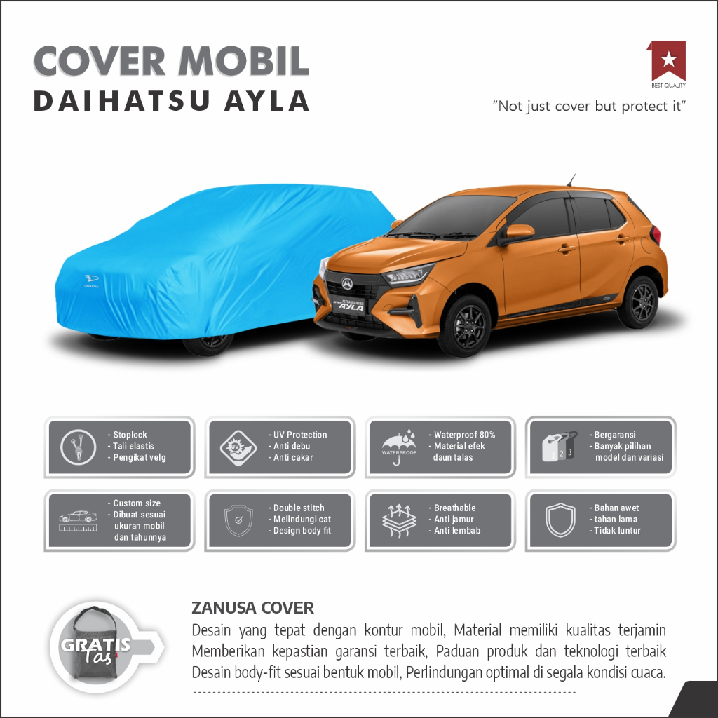BODY COVER MOBIL DAIHATSU AYLA, SARUNG MOBIL DAIHATSU AYLA, SELIMUT MOBIL DAIHATSU AYLA