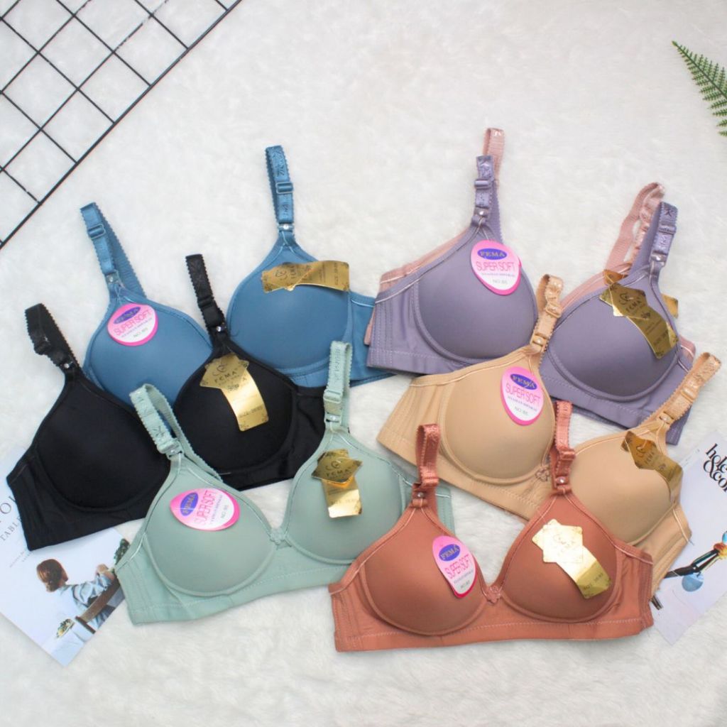FEMA B5 - BRA WANITA CUP B ORIGINAL SUPER SOFT BH PEREMPUAN FEMA B5 TANPA KAWAT 1 PCS