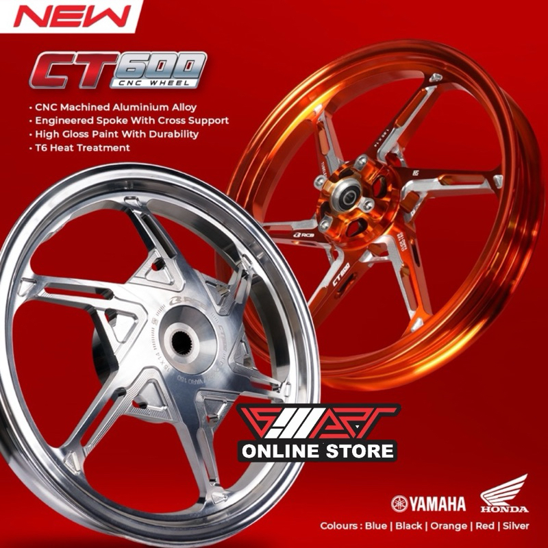 VELG RACING RCB CT 600 185/215X14 VARIO 125 BEAT SCOOPY CNC ALLOY ANODIZE NEW PRODUK