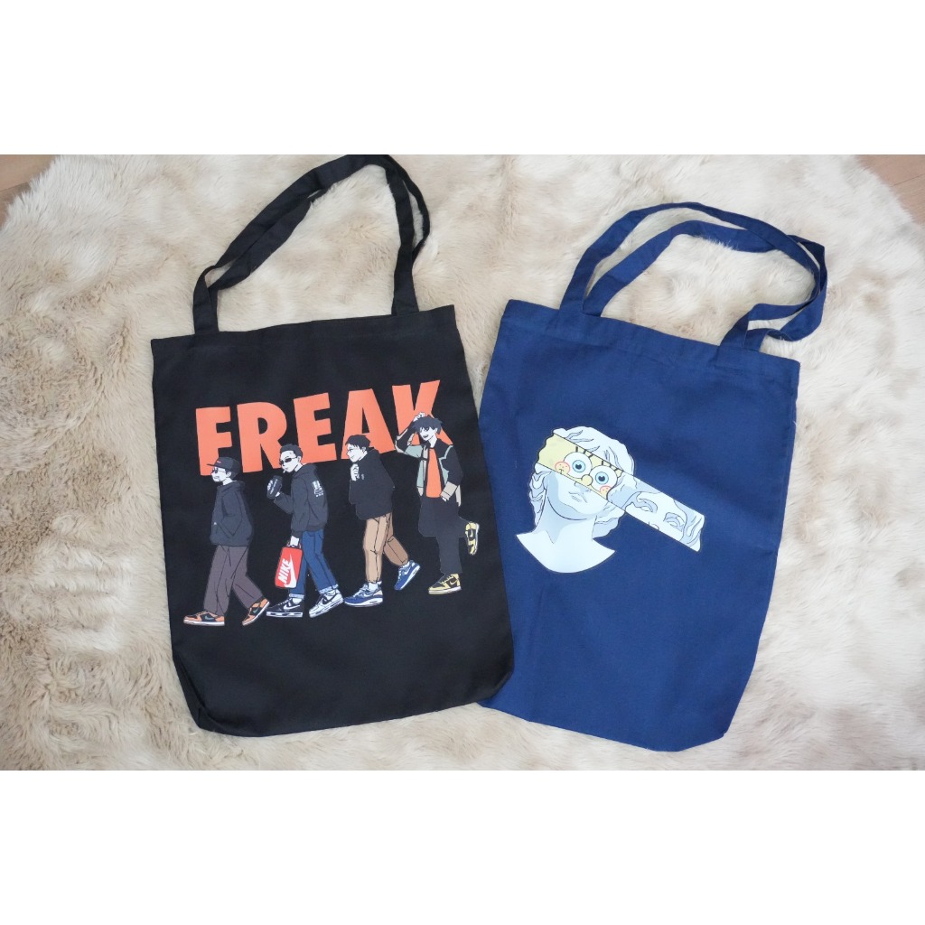 Custom Tote Bag Alas Kanvas Natural - Tas Goodie Bag Souvenir - Kecil, Polos bahan drill kanvas