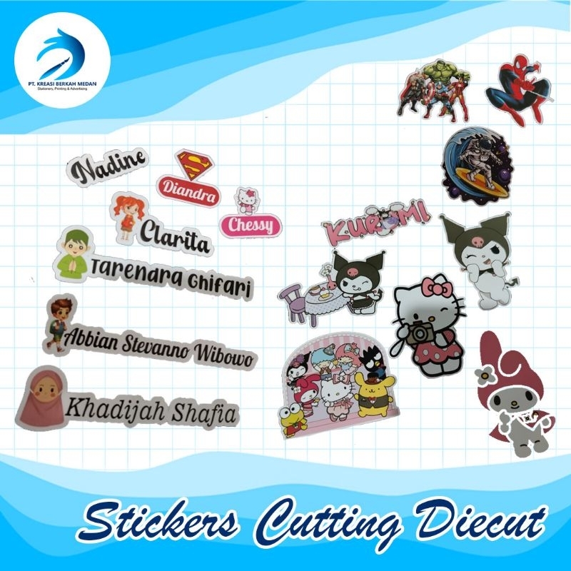 

Cetak sticker cutting diecut (Ukuran A4)