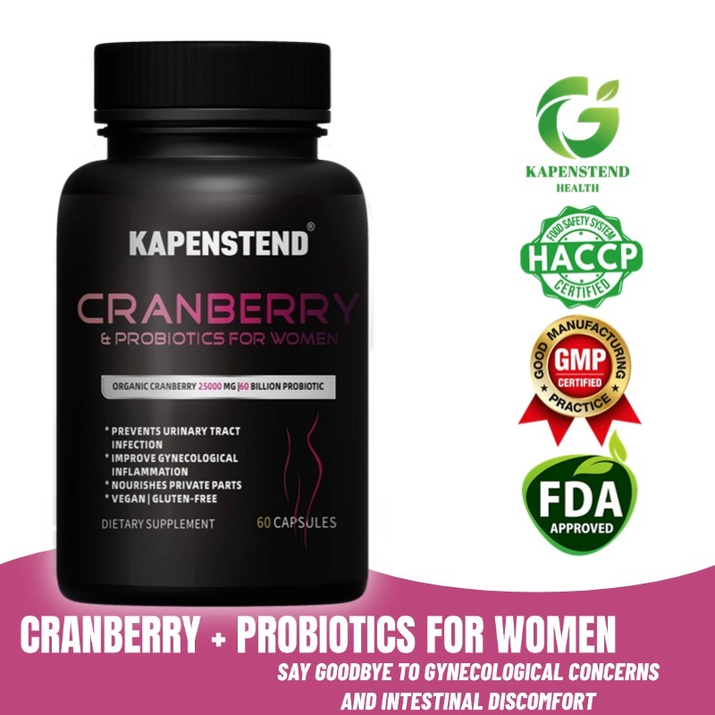 KAPENSTEND Probiotik Wanita dan Ekstrak Cranberry 25000MG, Suplemen Probiotik