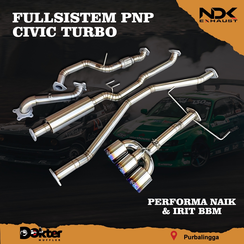 KNALPOT RACING MOBIL CIVIC TURBO TIPE R FULLSISTEM PNP NDK EXHAUST KENALPOT RACING NDK EXHAUST