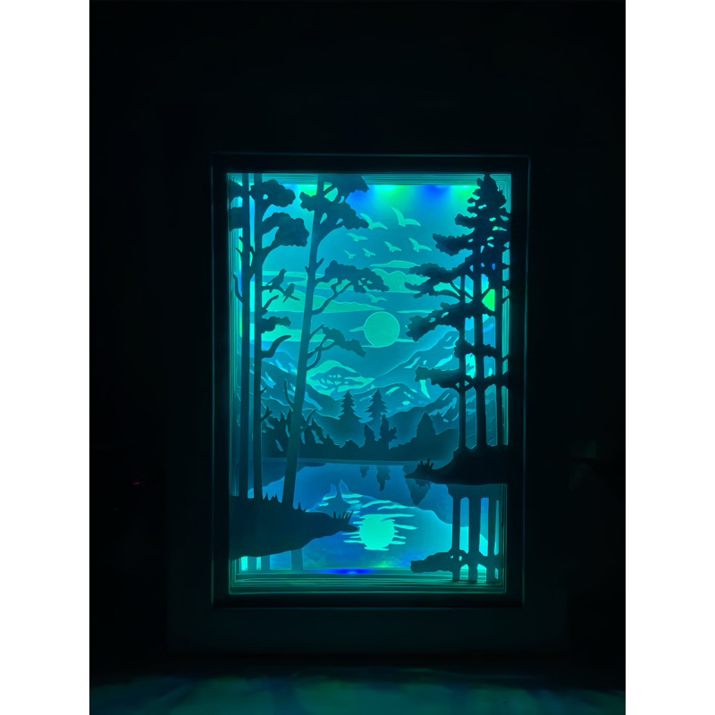 3D PAPER CUT LIGHT BOX | Ukuran A4 21 cm x 30 cm | PAPER CUT | LAMPU HIAS