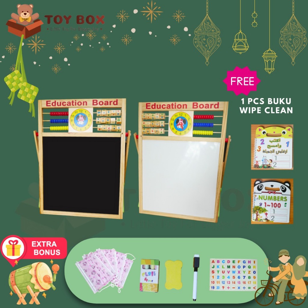 

Mainan Uk Small 2in1 Education Board - ( Black dan Whiteboard ) Papan Tulis Belajar / Menggambar / Berhitung Anak Dengan Sempoa Berhitung ( TK88 ) Model Berdiri Kecil/Papan Tulis Magnet Puzzle Magnet Puzzle