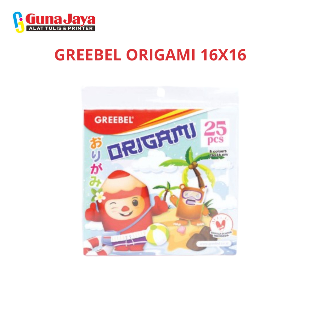 

GREEBEL Origami Kertas Lipat / Paper Craft 5 Warna isi 25 Lembar 16x16