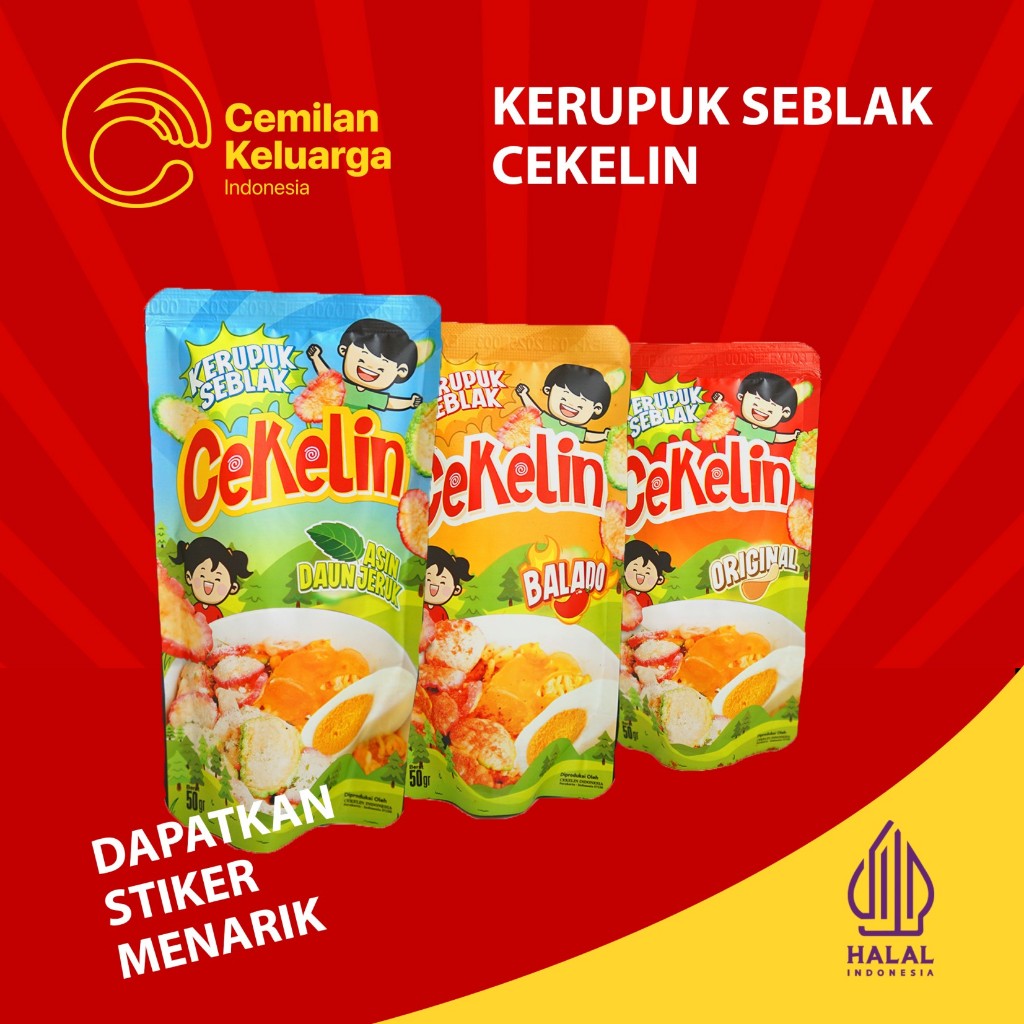 

CEKELIN Cemilan Kerupuk Seblak - Isi 50gr Beli 4 Hemat Banyak + Free Sticker Menarik